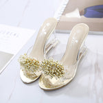 Tacchi a zeppa donna con strass in vetro altezza 8.5 cm