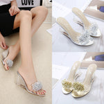 Tacchi a zeppa donna con strass in vetro altezza 8.5 cm