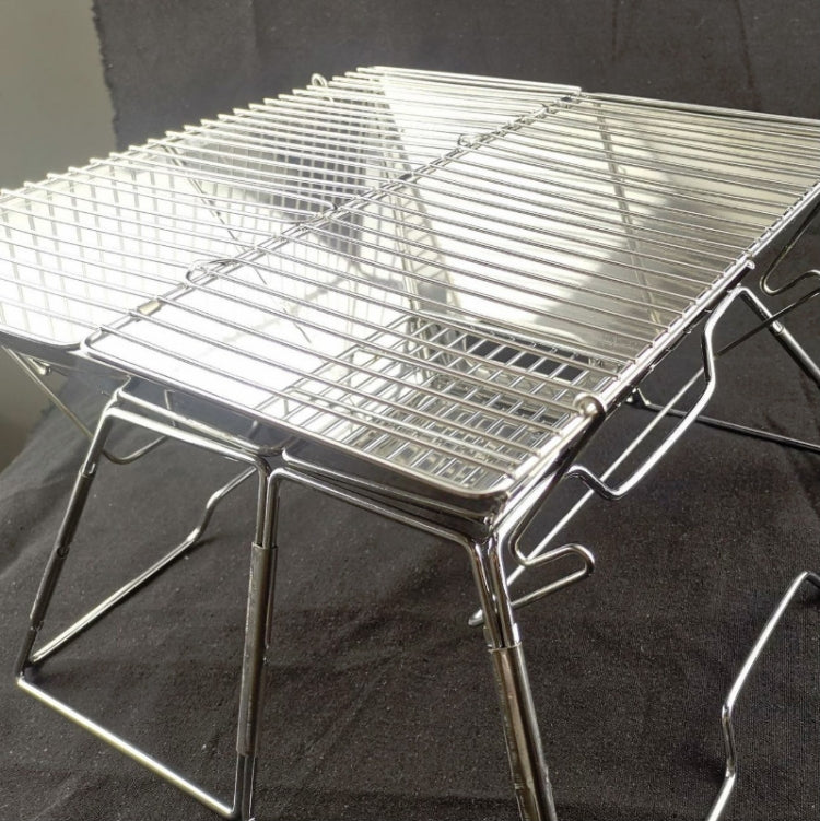 Griglia per barbecue sollevabile Griglia per barbecue pieghevole in acciaio inossidabile da campeggio Griglia a carbone di legna, 31x31x21cm