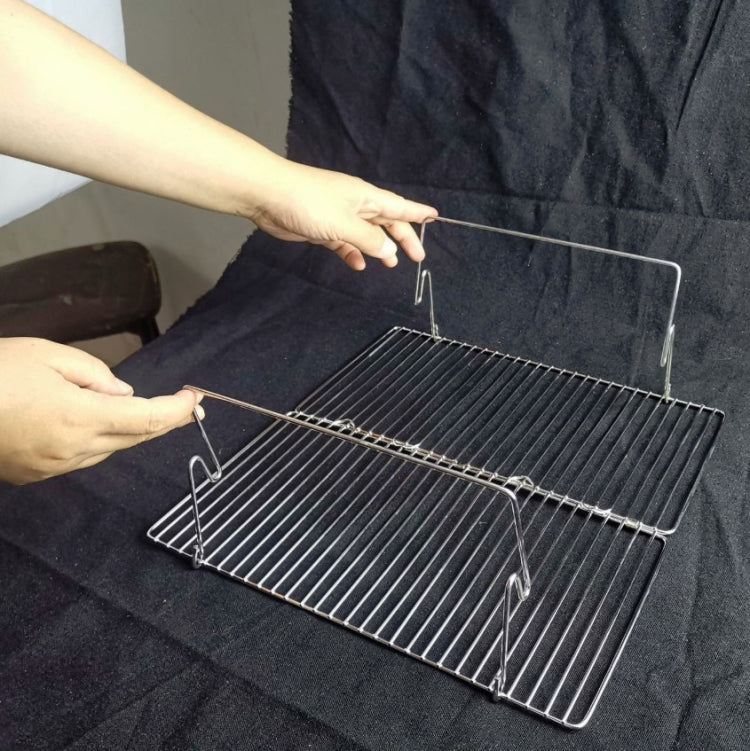 Griglia per barbecue sollevabile Griglia per barbecue pieghevole in acciaio inossidabile da campeggio Griglia a carbone di legna, 31x31x21cm