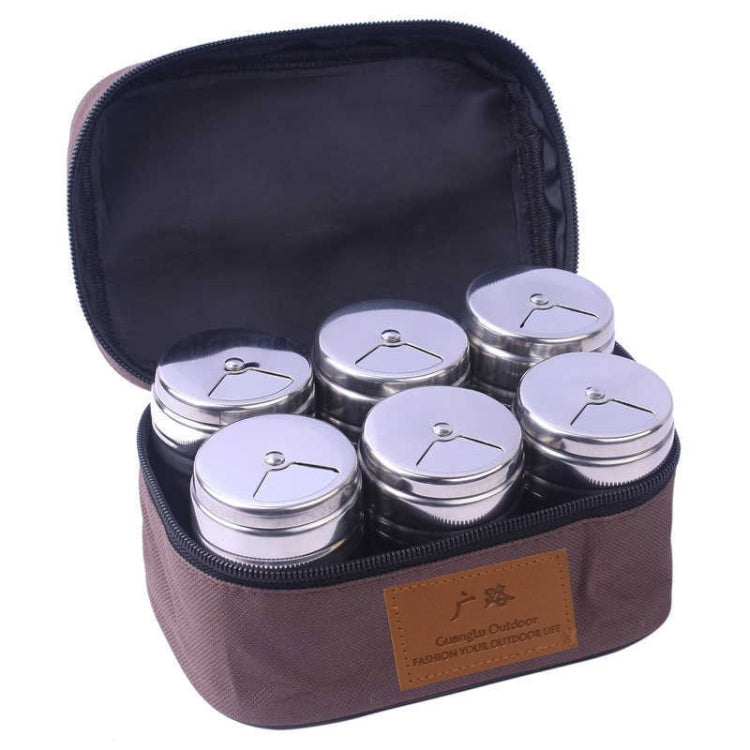 Completo per barattolo di spezie portatile in acciaio inossidabile per barbecue all'aperto
