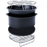 Set di accessori per friggitrice 5 in 1 Set di friggitrice ad aria multifunzionale Grill Pizza Pan, 5 in 1 Set