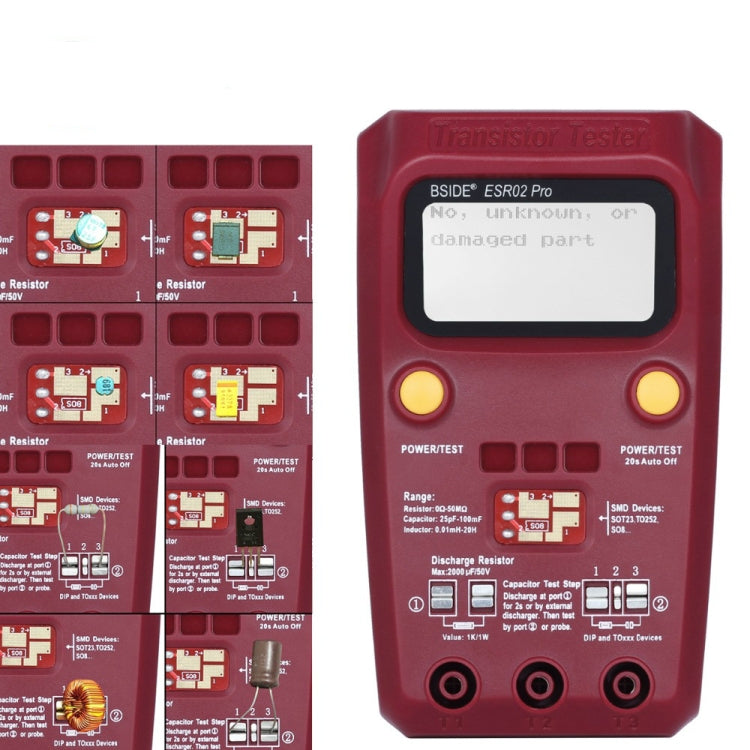 BSIDE ESR02 Pro Tabella di test per transistor digitali M328 Tester ESR di capacità di induttanza di resistenza