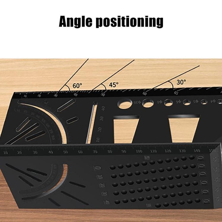 Righello angolare multifunzione in lega di alluminio per la lavorazione del legno 3D, 3D Angle Ruler