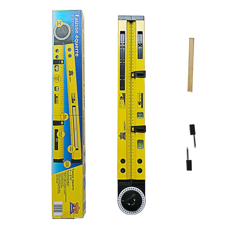 Misuratore di angolo di misurazione della pendenza della bussola per la lavorazione del legno con calibro di linea multifunzione da 0-270 gradi, 0-270 Degrees Meter