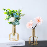 Decorazione con inserti di fiori in vetro di fiori secchi verdi idroponici in ferro battuto senza fiori finti