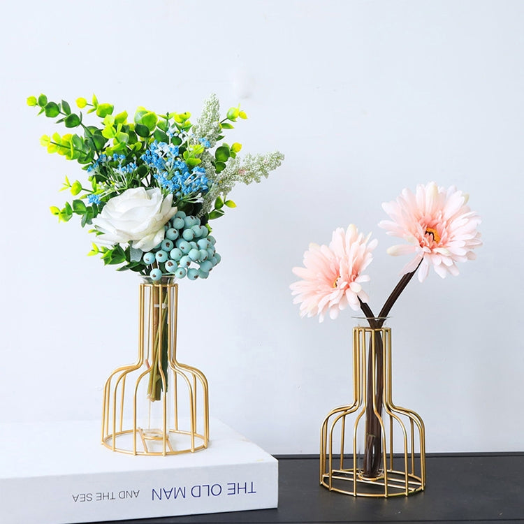 Decorazione con inserti di fiori in vetro di fiori secchi verdi idroponici in ferro battuto senza fiori finti