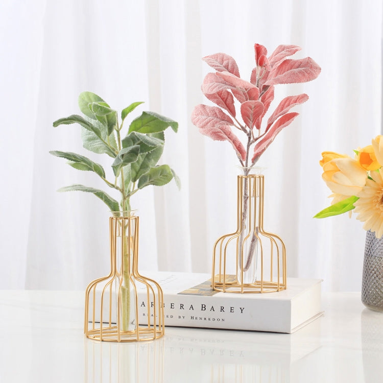 Decorazione con inserti di fiori in vetro di fiori secchi verdi idroponici in ferro battuto senza fiori finti