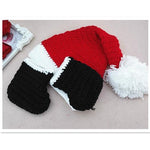 Abbigliamento fotografico per bambini Set di abbigliamento natalizio Cappello di lana lavorato a mano + tuta, pantaloncini + calzini