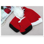Abbigliamento fotografico per bambini Set di abbigliamento natalizio Cappello di lana lavorato a mano + tuta, pantaloncini + calzini