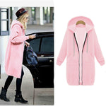 Maglione a maniche lunghe con cappuccio da donna nel cappotto lungo, XL