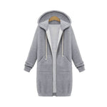 Maglione a maniche lunghe con cappuccio da donna nel cappotto lungo, XL