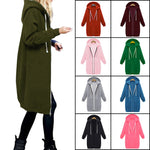 Maglione a maniche lunghe con cappuccio da donna nel cappotto lungo, XXL