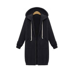 Maglione a maniche lunghe con cappuccio da donna nel cappotto lungo, XXL