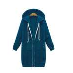 Maglione a maniche lunghe con cappuccio da donna nel cappotto lungo, XXL