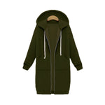 Maglione a maniche lunghe con cappuccio da donna nel cappotto lungo, XXXXL, 4XL