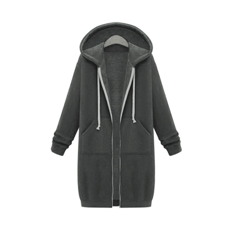 Maglione a maniche lunghe con cappuccio da donna nel cappotto lungo, XXXXXL