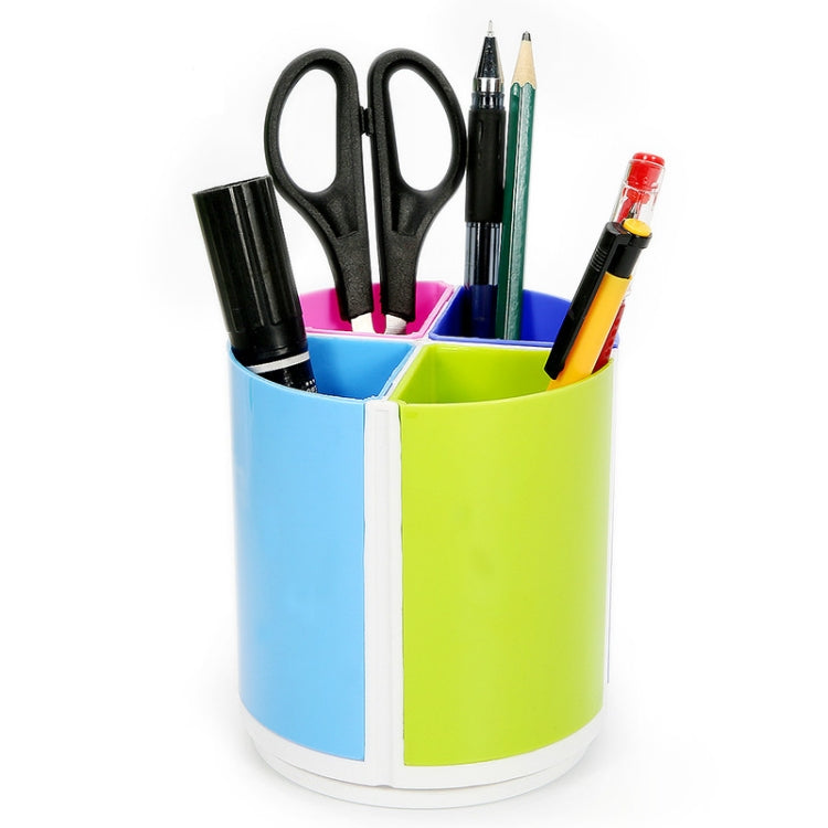 Portapenne rotondo multifunzionale colorato staccabile per ufficio di cancelleria rotante, Round Pen Holder