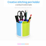 Portapenne rotondo multifunzionale colorato staccabile per ufficio di cancelleria rotante, Round Pen Holder