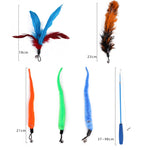Bastoncini per gatti divertenti telescopici con piume di giocattoli per gatti, 11 In 1 Cat Toy
