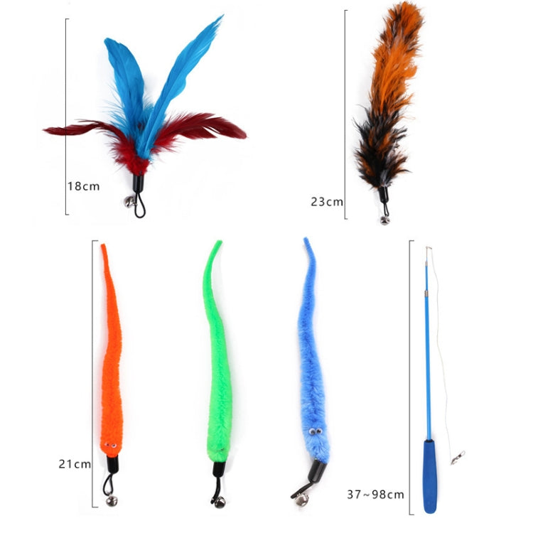 Bastoncini per gatti divertenti telescopici con piume di giocattoli per gatti, 11 In 1 Cat Toy