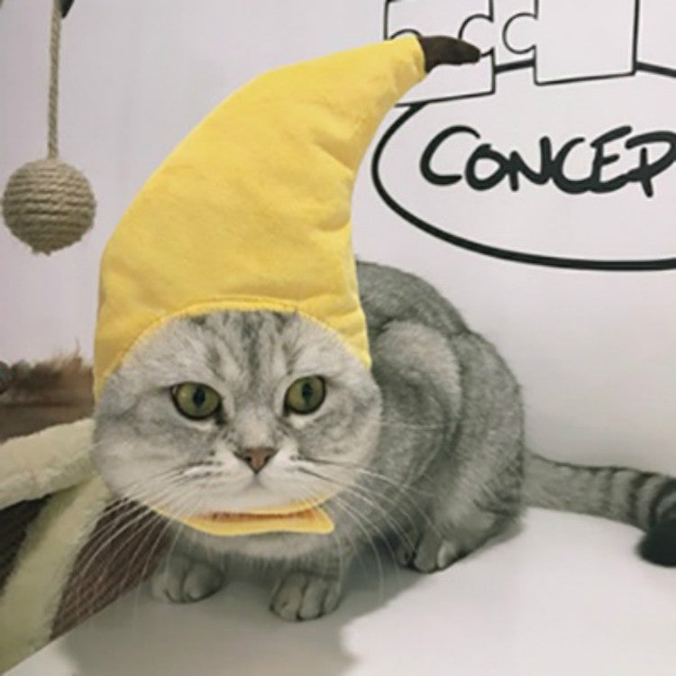 Creativo trasformato in divertente animale domestico gatto Teddy Festival divertente copricapo di banana, Banana Headgear