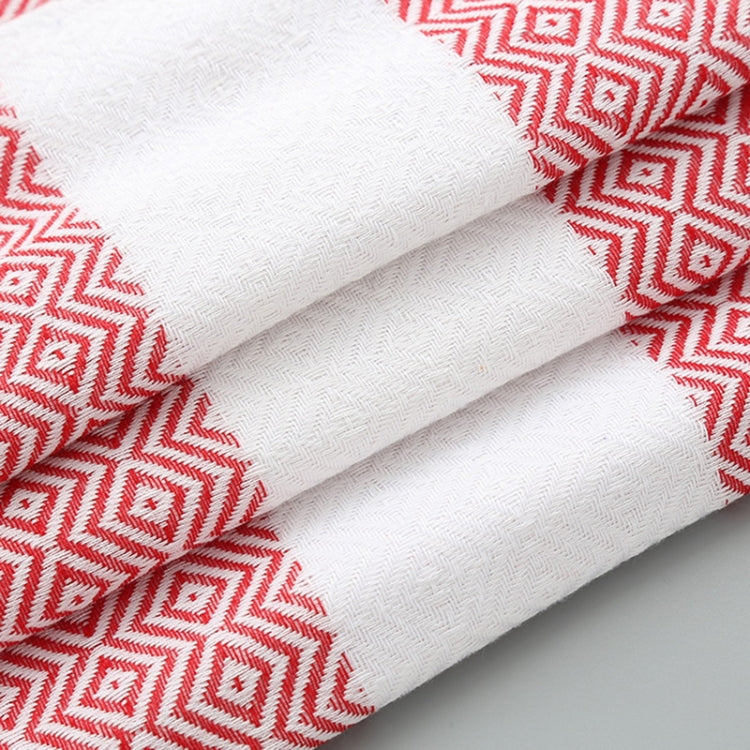 Asciugamano da bagno in cotone a righe con nappe sottile viaggio campeggio bagno sauna spiaggia palestra piscina coperta assorbente facile manutenzione