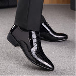 Scarpe da uomo in pelle di coccodrillo lucida a punta, 38, 39, 40, 41, 42, 43, 44, 45
