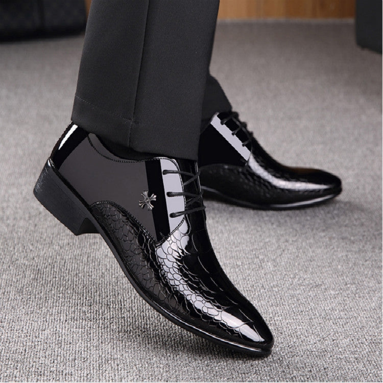 Scarpe da uomo in pelle di coccodrillo lucida a punta, 38, 39, 40, 41, 42, 43, 44, 45