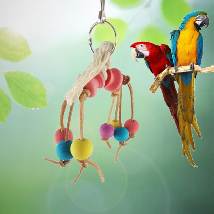 Giocattolo creativo per morso di uccello pappagallo con corda in pelle creativa, Parrot Bird Leather Rope Toy