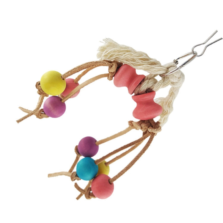 Giocattolo creativo per morso di uccello pappagallo con corda in pelle creativa, Parrot Bird Leather Rope Toy