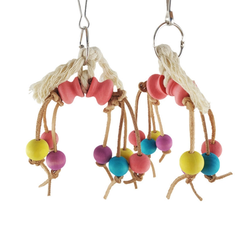 Giocattolo creativo per morso di uccello pappagallo con corda in pelle creativa, Parrot Bird Leather Rope Toy