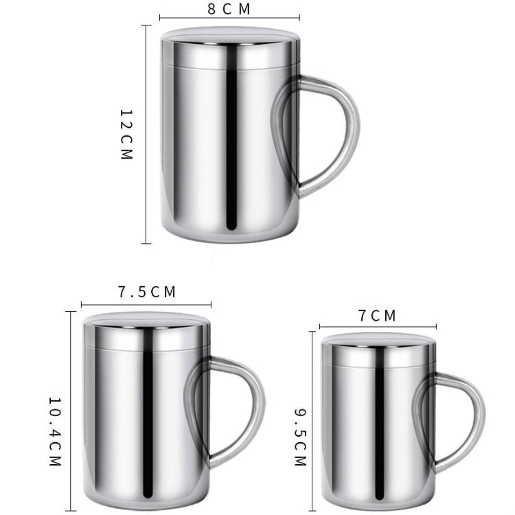Tazze per acqua e latte per bevande al caffè in acciaio inossidabile 304 a doppio isolamento Tazza per bere durevole con coperchio, 304 Stainless Steel 200ml, 304 Stainless Steel 300ml, 304 Stainless Steel 400ml