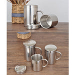 Tazze per acqua e latte per bevande al caffè in acciaio inossidabile 304 a doppio isolamento Tazza per bere durevole con coperchio, 304 Stainless Steel 200ml, 304 Stainless Steel 300ml, 304 Stainless Steel 400ml
