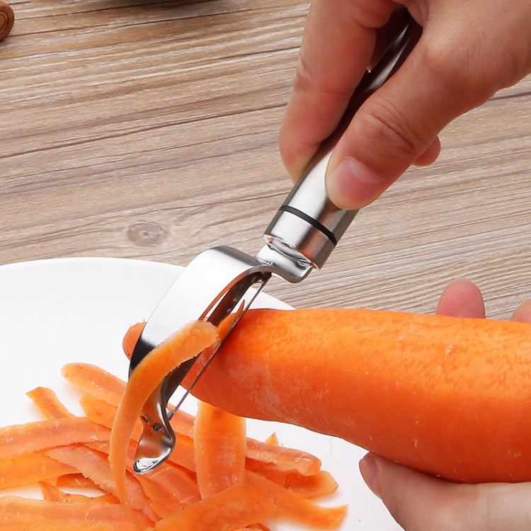 2 pezzi in acciaio inox pelapatate coltello da frutta pialla multifunzione raschietto da cucina coltello per sbucciare patate, Triangular Planer, Bow Planer