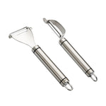 2 pezzi in acciaio inox pelapatate coltello da frutta pialla multifunzione raschietto da cucina coltello per sbucciare patate, Triangular Planer, Bow Planer