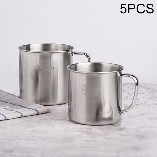 Tazza per bambini in acciaio inossidabile 304 extra spessa da 5 pezzi con coperchio per maniglia Tazza per acqua potabile per adulti per uso domestico, 7cm without cover, 8cm with cover, 9cm with cover, 10cm with cover, 11cm with cover, 12cm with cover