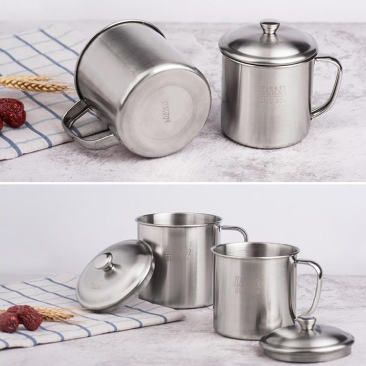 Tazza per bambini in acciaio inossidabile 304 extra spessa da 5 pezzi con coperchio per maniglia Tazza per acqua potabile per adulti per uso domestico, 7cm without cover, 8cm with cover, 9cm with cover, 10cm with cover, 11cm with cover, 12cm with cover
