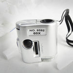 Lente d'ingrandimento 60x con luce LED e UV