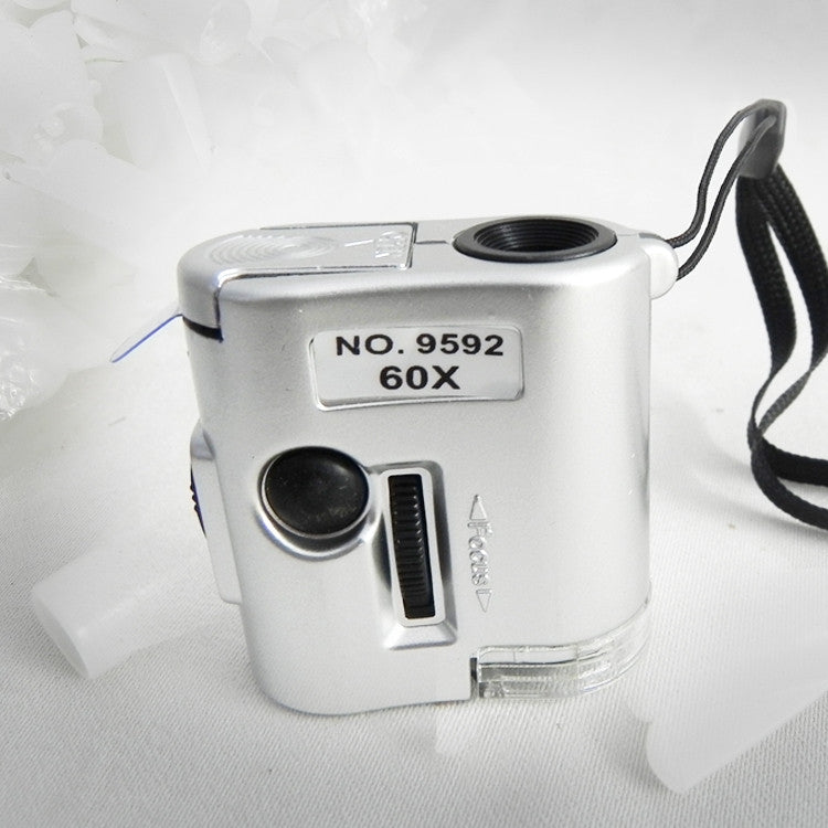 Lente d'ingrandimento 60x con luce LED e UV