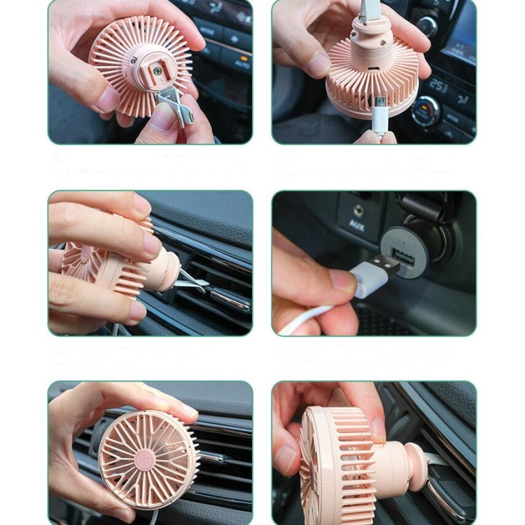 Ventilatore per auto con interfaccia USB multifunzione Mini lampada a LED per auto