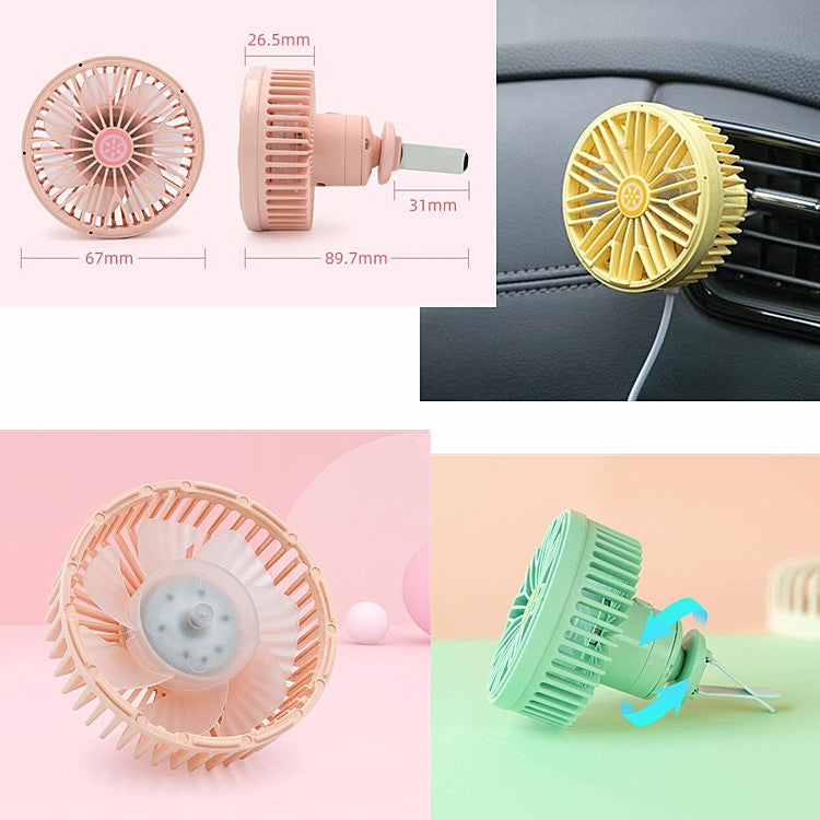 Ventilatore per auto con interfaccia USB multifunzione Mini lampada a LED per auto