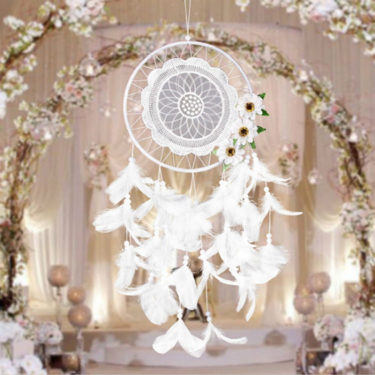 Acchiappasogni decorativo con fiori bianchi 20 cm