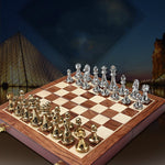 Set di scacchi per scacchiera europea semplice in lega di zinco, European Chess Set