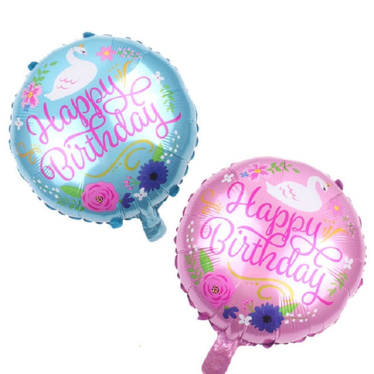 Giocattolo decorativo per feste di compleanno in alluminio con cigno bianco rotondo da 5 pezzi, 18 inches