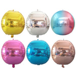Decorazione di nozze per feste di festa Palloncino a specchio rotondo colorato 4D, 22 inches 4D
