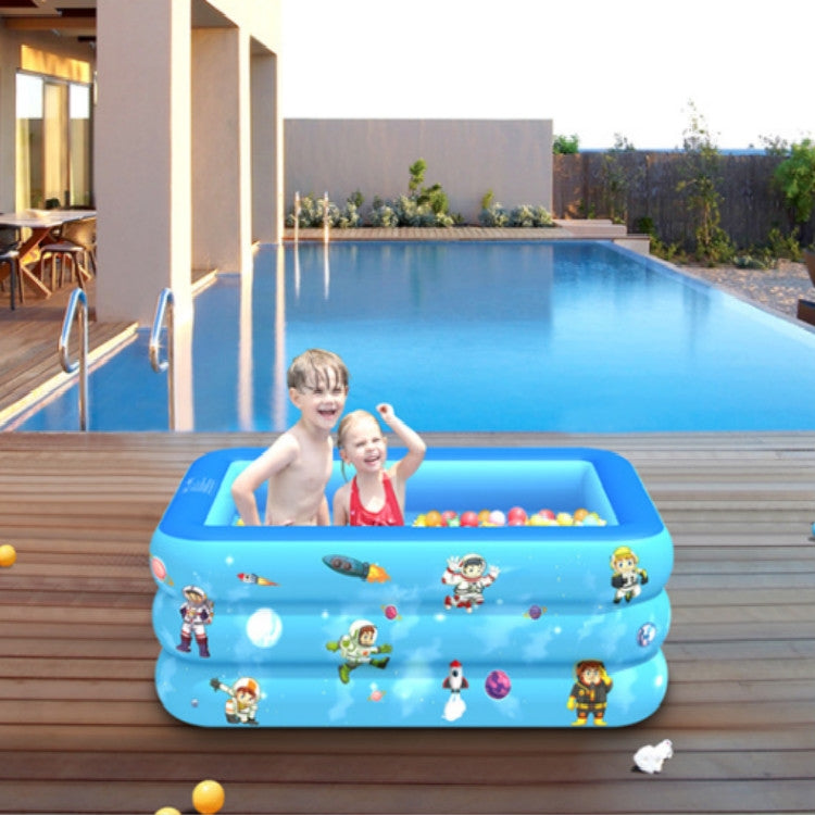 Piscina gonfiabile quadrata per bambini con modello aerospaziale per interni ed esterni per uso domestico, 120 x 85 x 35cm, 130 x 85 x 50cm, 150 x 110 x 50cm, 180 x 130 x 55cm, 210 x 135 x 55cm
