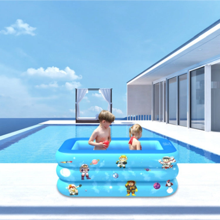 Piscina gonfiabile quadrata per bambini con modello aerospaziale per interni ed esterni per uso domestico, 120 x 85 x 35cm, 130 x 85 x 50cm, 150 x 110 x 50cm, 180 x 130 x 55cm, 210 x 135 x 55cm