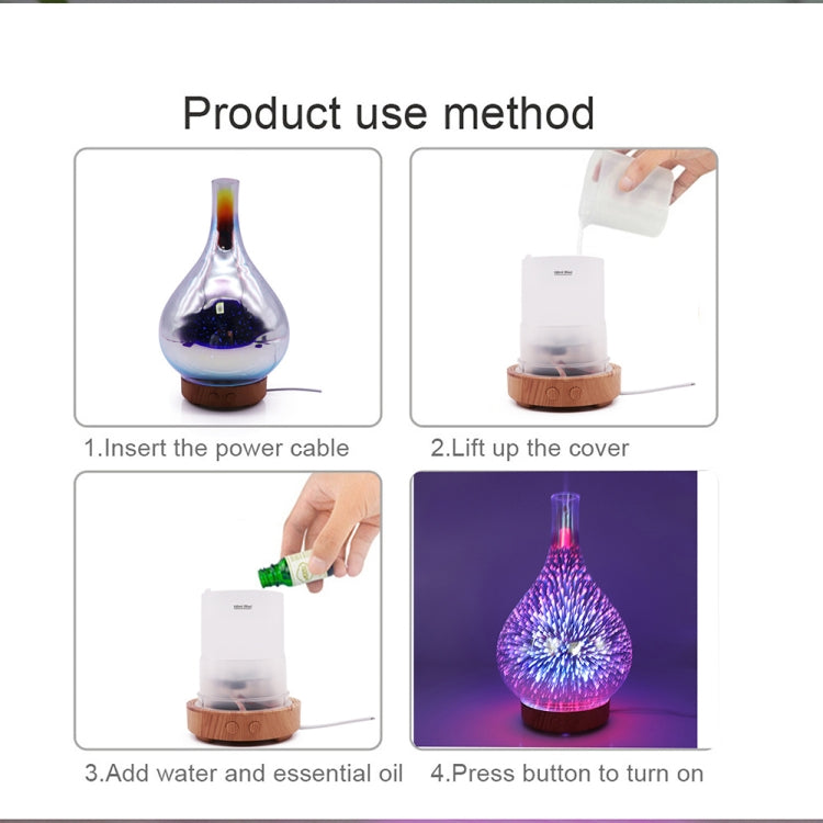 STB-XB10 Fuochi d'artificio 3D 7 colori LED Luce notturna Umidificatore Aroma Diffusore di oli essenziali Mist Maker, US Plug, EU Plug, UK Plug, AU Plug