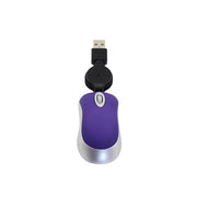 Mini mouse per computer cavo USB retrattile ottico ergonomico 1600 DPI piccoli mouse portatili per laptop